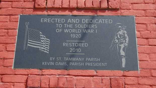 ST. TAMMANY PARISH WORLD WAR I MEMORIAL ARCHES PLAQUE
