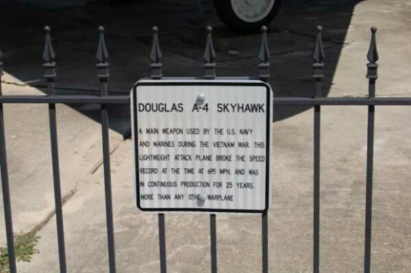 DOUGLAS A-4 SKYHAWK WAR MEMORIAL AIRCRAFT PLAQUE