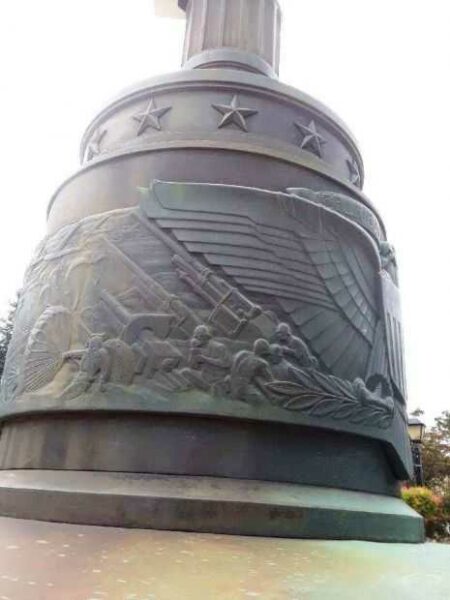 VILLAGE OF FLORAL PARK WAR MEMORIAL FLAG POLE ORNATE BASE SIDE C