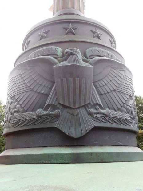 VILLAGE OF FLORAL PARK WAR MEMORIAL FLAG POLE ORNATE BASE SIDE A