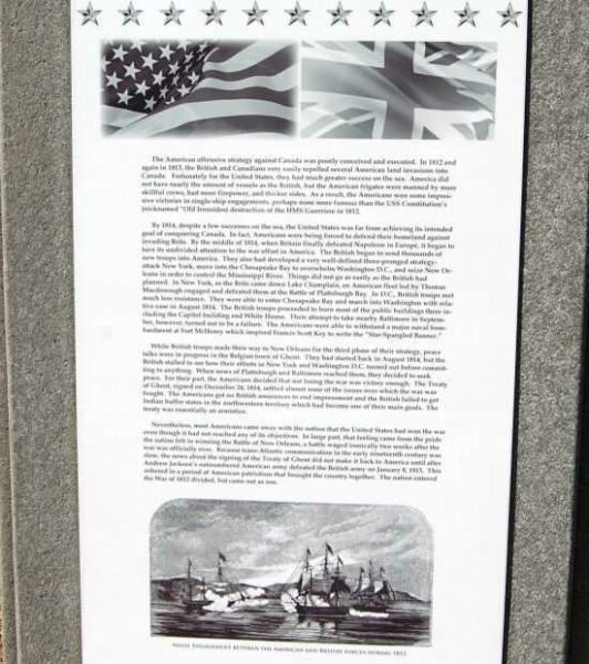 THE WAR OF 1812 MEMORIAL PLAQUE B
