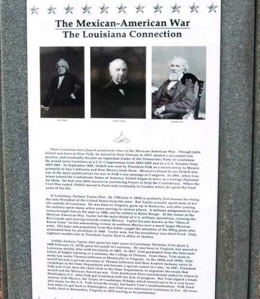 THE MEXICAN-AMERICAN WAR LOUISIANA MEMORIAL PLAQUE