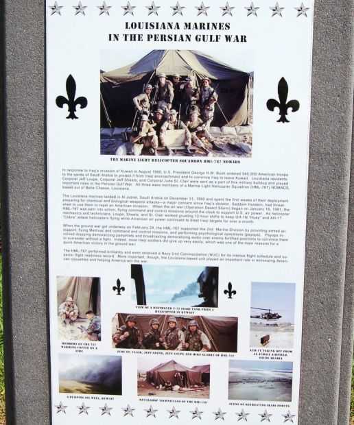 LOUISIANA MARINES IN THE PERSIAN GULF WAR MEMORIAL PLAQUE