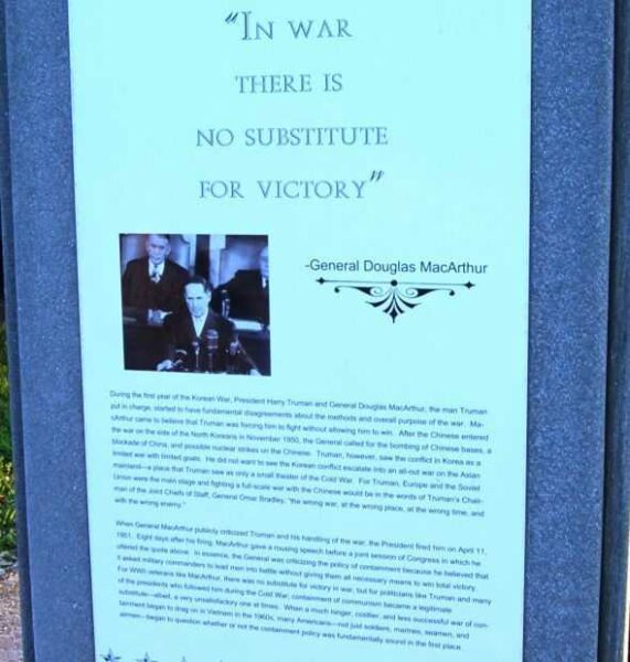 IN WAR THERE IS NO SUBSTITUTE FOR VICTORY MEMORIAL PLAQUE