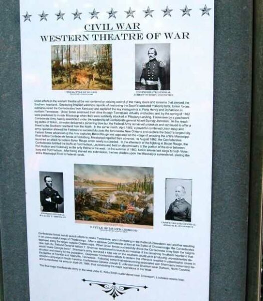 CIVIL WAR WESTERN THEATRE OF WAR MEMORIAL PLAQUE