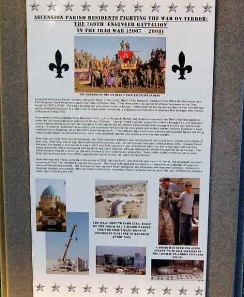 ASCENSION PARISH RESIDENTS FIGHTING IN THE WAR ON TERROR MEMORIAL PLAQUE