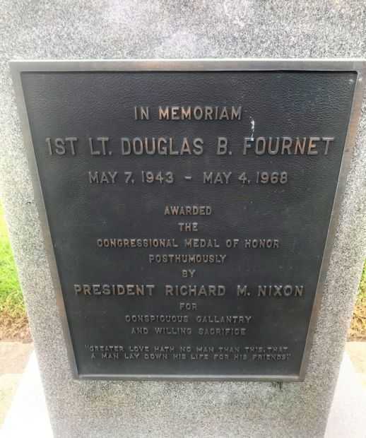 1ST LT. DOUGLAS B. FOURNET MEDAL OF HONOR WAR MEMORIAL PLAQUE