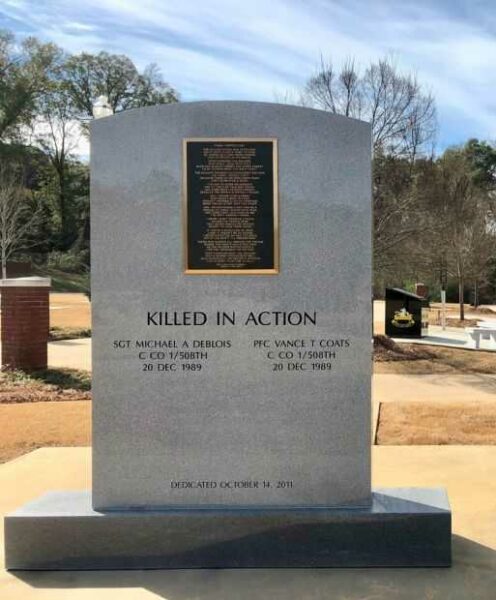 OPERATION JUST CAUSE MEMORIAL BACK