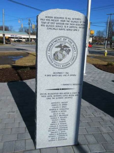 EAST WINDSOR VETERANS MEMORIAL HONOR ROLL PANEL E