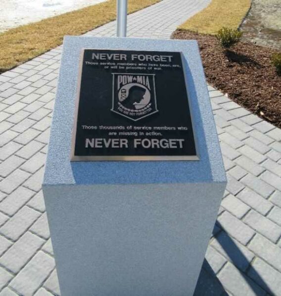 EAST WINDSOR VETERANS MEMORIAL POW MIA PLAQUE