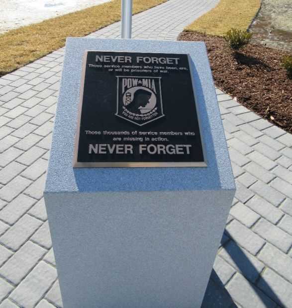 EAST WINDSOR VETERANS MEMORIAL POW MIA PLAQUE