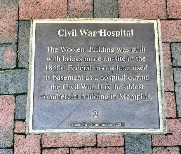 MEMPHIS CIVIL WAR HOSPITAL MEMORIAL PLAQUE