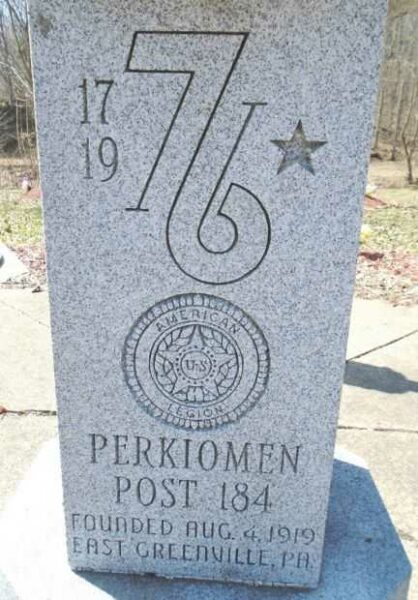 PERKIOMEN POST 184 VETERANS MEMORIAL FRONT