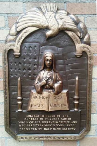 ST. JOHN’S PARISH WORLD WARS MEMORIAL PLAQUE