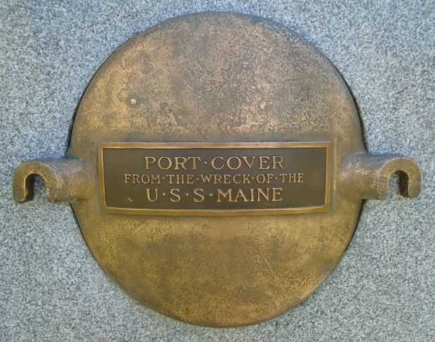 THE BATTLESHIP MAINE TEN INCH SHELL MEMORIAL PORT COVER