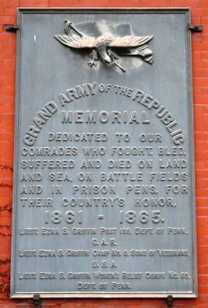 SCRANTON GRAND ARMY OF THE REPUBLIC MEMORIAL BUILDING PLAQUE