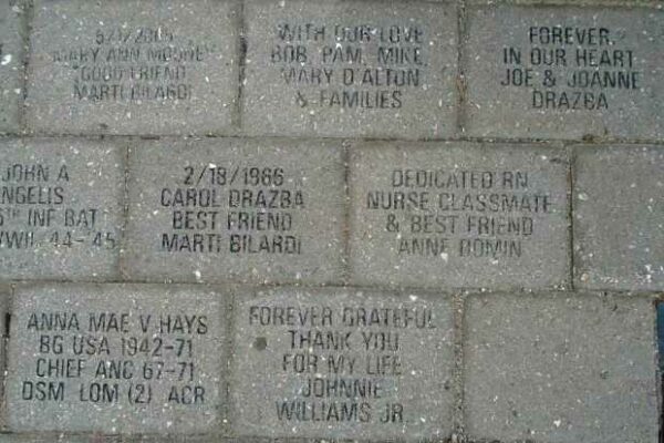 1LT. CAROL ANN DRAZBA, R.N. WAR MEMORIAL BRICKS
