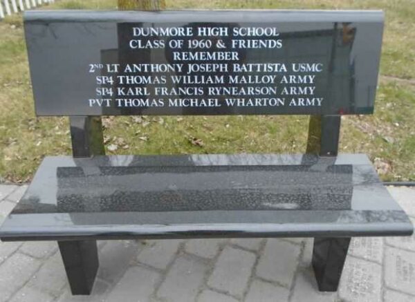 1LT. CAROL ANN DRAZBA, R.N. WAR MEMORIAL BENCH A
