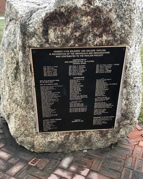 PENNSYLVANIA SOLDIERS’ AND SAILORS’ PAVILION MEMORIAL PLAQUE