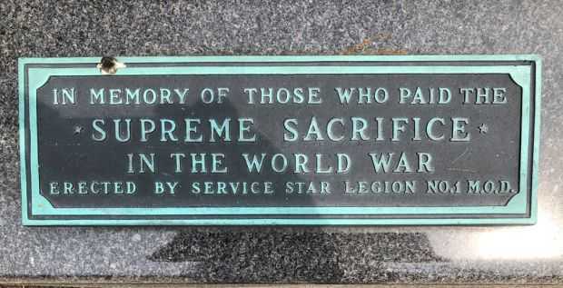 SERVICE STAR LEGION WORLD WAR SUPREME SACRIFICE MEMORIAL PLAQUE