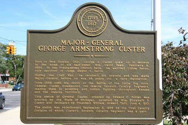 MAJOR GENERAL GEORGE ARMSTRONG CUSTER WAR MEMORIAL MARKER