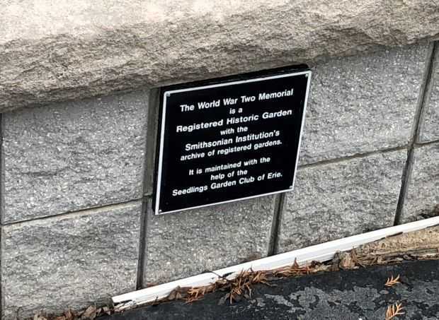 ERIE COUNTY WORLD WAR TWO MEMORIAL GARDEN PLAQUE
