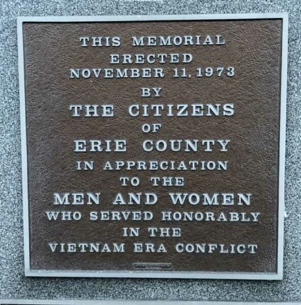 ERIE COUNTY VIETNAM ERA CONFLICT MEMORIAL PLAQUE A