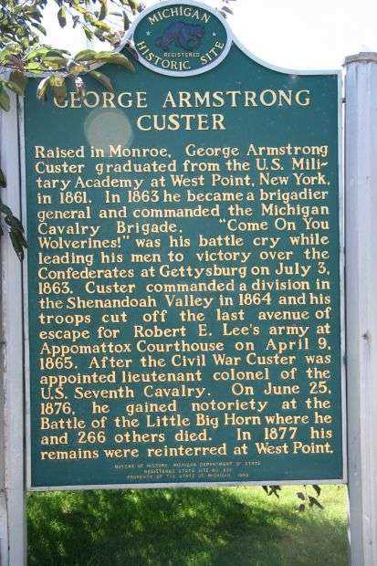 GEORGE ARMSTRONG CUSTER WAR MEMORIAL MARKER