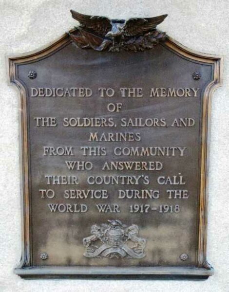 QUAKERTOWN WAR VETERANS MEMORIAL PLAQUE A