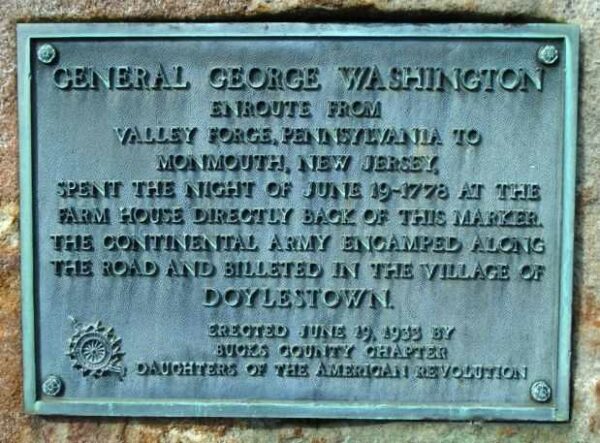 GENERAL GEORGE WASHINGTON VALLEY FORGE MEMORIAL PLAQUE