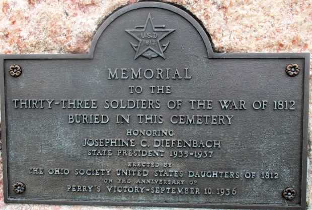 DAYTON NATIONAL CEMETERY WAR OF 1812 SOLDIERS MEMORIAL PLAQUE