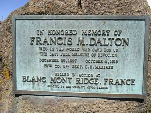 FRANCIS M. DALTON WAR MEMORIAL PLAQUE