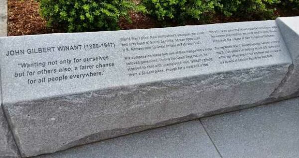 JOHN GILBERT WINANT MEMORIAL NARRATIVE STONE