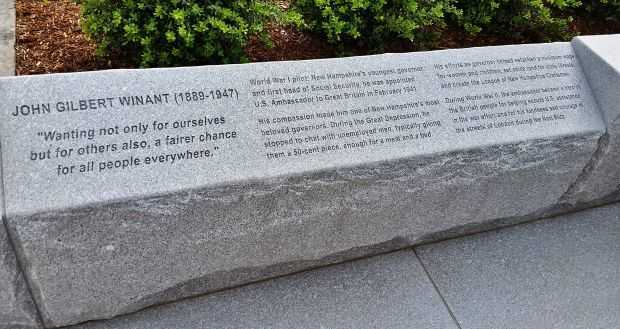 JOHN GILBERT WINANT MEMORIAL NARRATIVE STONE
