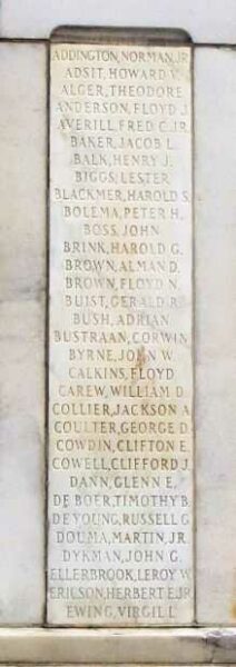 GREATER CRESTON WORLD WAR NO. II MEMORIAL HONOR ROLL STONE