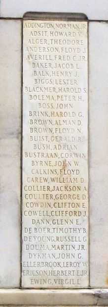 GREATER CRESTON WORLD WAR NO. II MEMORIAL HONOR ROLL STONE