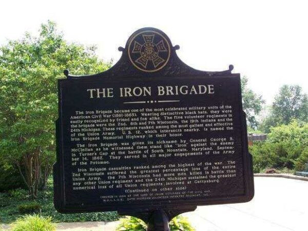 THE IRON BRIGADE WAR MEMORIAL MARKER FRONT