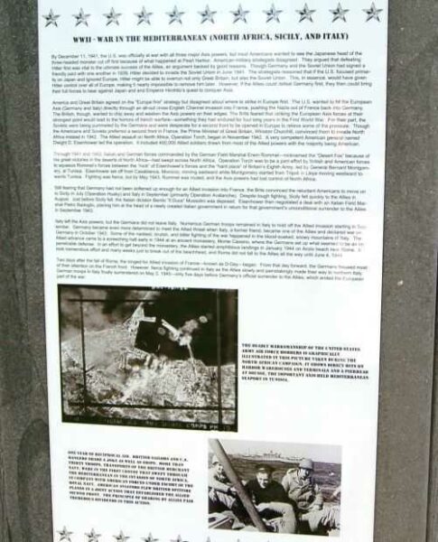 WW II-WAR IN THE MEDITERRANEAN MEMORIAL PANEL