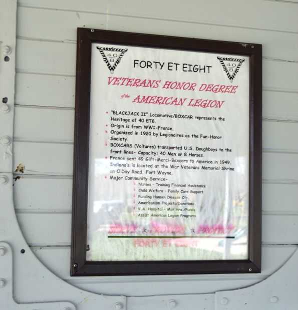 FORT WAYNE FORTY ET EIGHT MEMORIAL RAILROAD CAR P;LAQUE