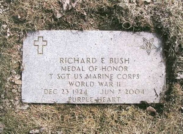 RICHARD E. BUSH MEDAL OF HONOR GRAVE STONE