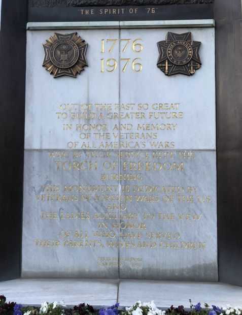 TORCH OF FREEDOM WAR MEMORIAL DEDICATION STONE