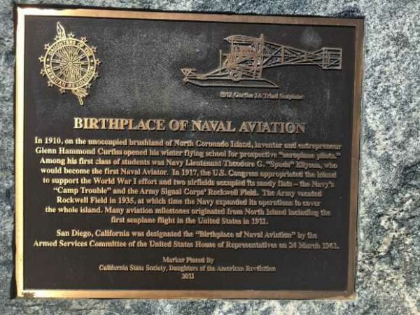 BIRTHPLACE OF NAVAL AVIATION MEMORIAL PLAQUE