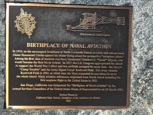 BIRTHPLACE OF NAVAL AVIATION MEMORIAL PLAQUE