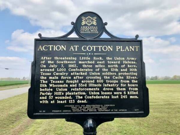 ACTION AT COTTON PLANT WAR MEMORIAL MARKER