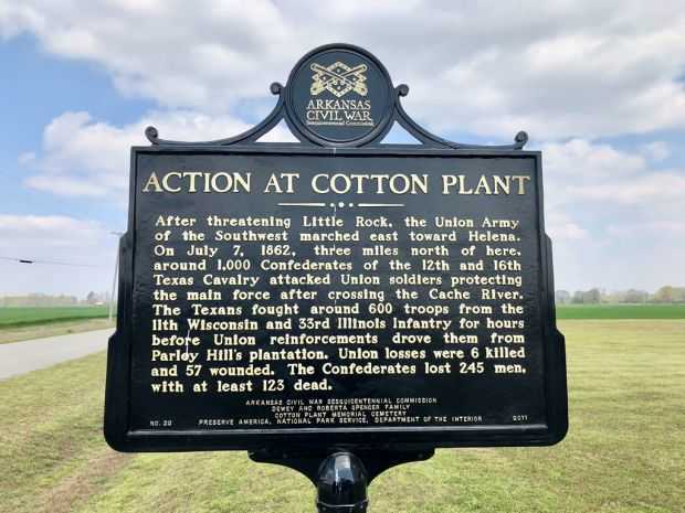 ACTION AT COTTON PLANT WAR MEMORIAL MARKER