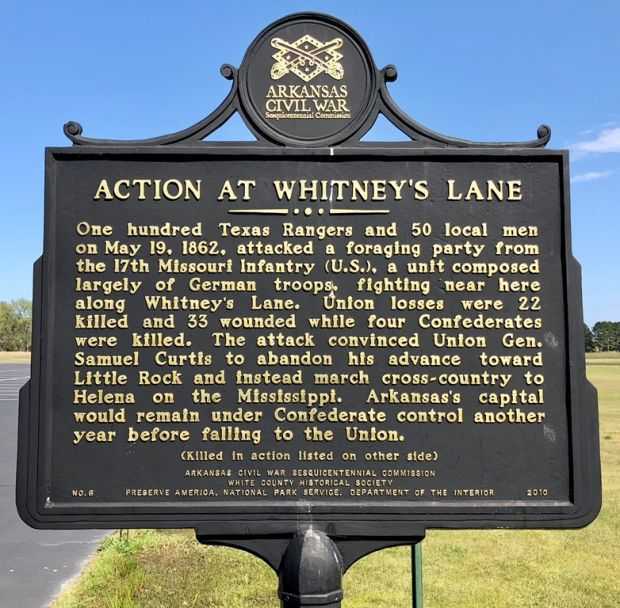 ACTION AT WHITLNEY’S LANE WAR MEMORIAL MARKER FRONT