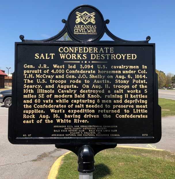 CONFEDERATE SALT WORKS DESTROYED WAR MEMORIAL MARKER
