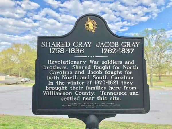 SHARED GRAY JACOB GRAY REVOLUTIONARY WAR MEMORIAL MARKER