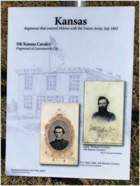 THE UNION ARMY MARCHES INTO HELENA REGIMENTS WAR MEMORIAL PLAQUE D