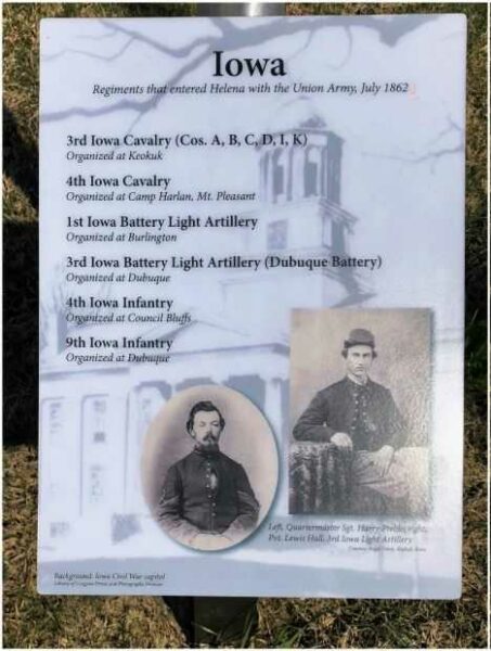 THE UNION ARMY MARCHES INTO HELENA REGIMENTS WAR MEMORIAL PLAQUE C